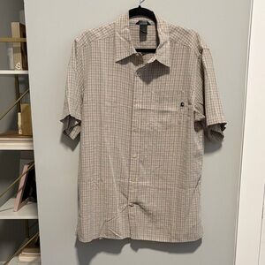 Marmot Beige Plaid Men's Button Down Shirt